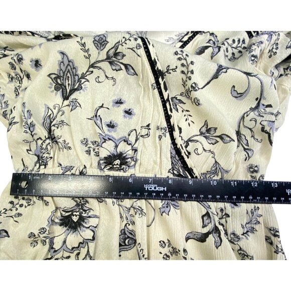 KNOX ROSE Women Maxi Dress Long Sleeve Sz S Cream Gray Cottagecore Boho 59-5 - Picture 11 of 15